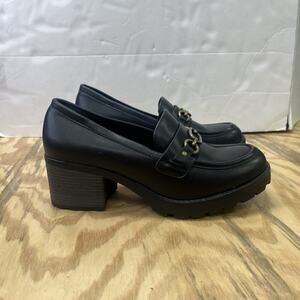White Mountain Cliffs Loafer Y2K Black Chunky Sole Stacked Women’s Shoe Sz 9W